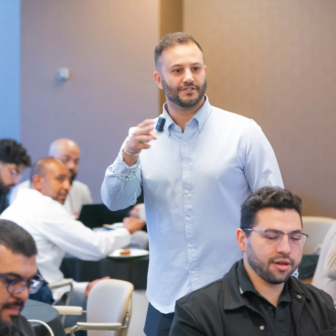 Eddy Bahnam leading a sales workshop or speaking event, photo 1